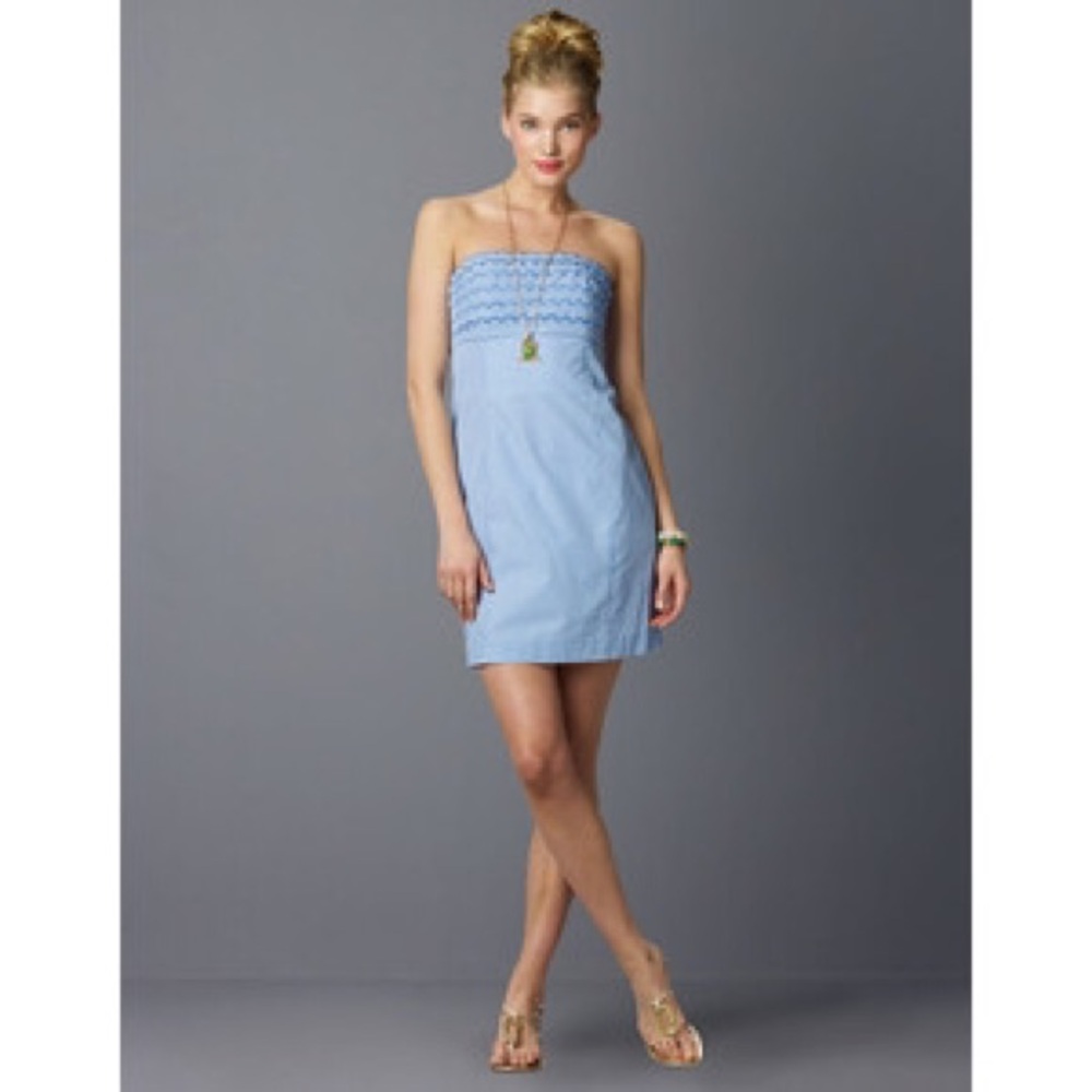 Lilly Pulitzer Light Blue Strapless Mini Dress